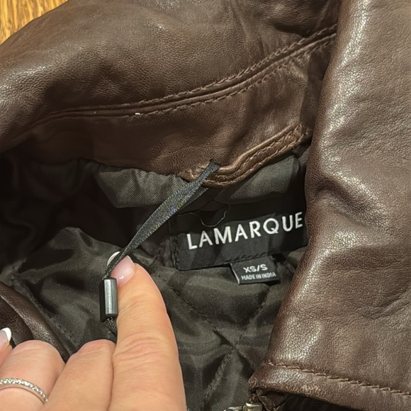 Lamarque Dark Brown Leather Jacket - Picture 6 of 8